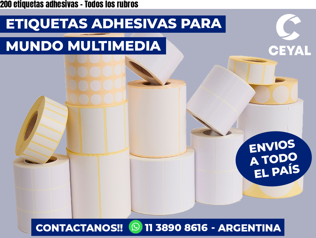 200 etiquetas adhesivas – Todos los rubros