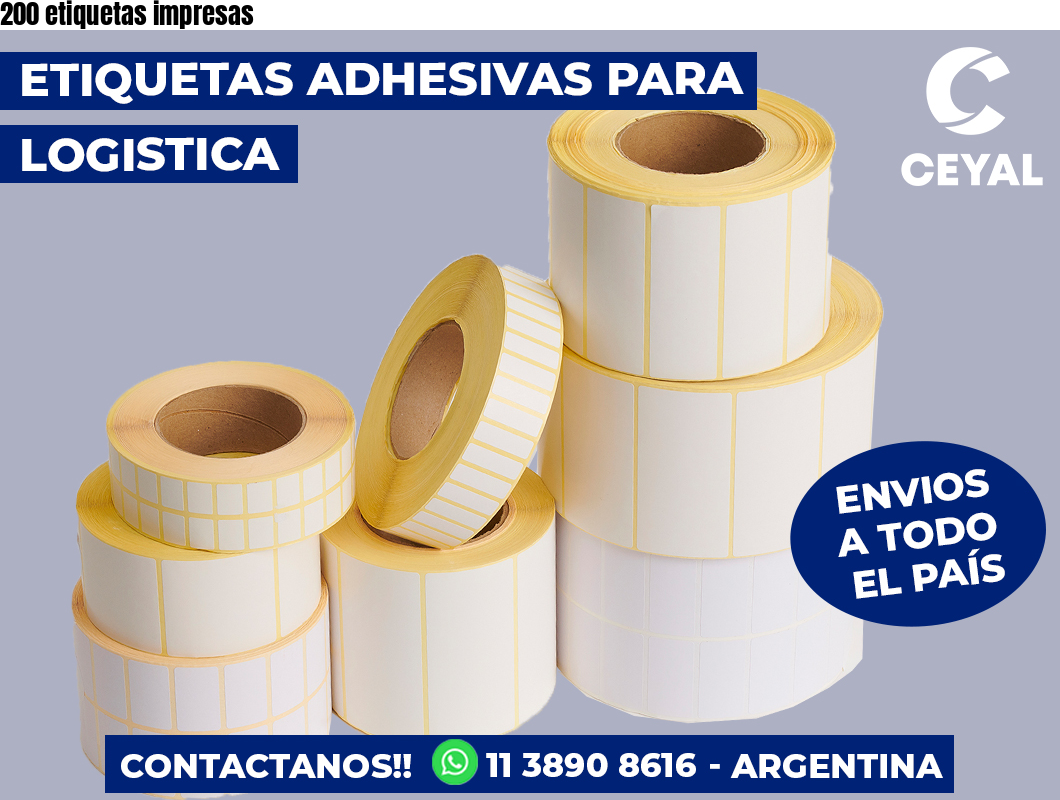200 etiquetas impresas
