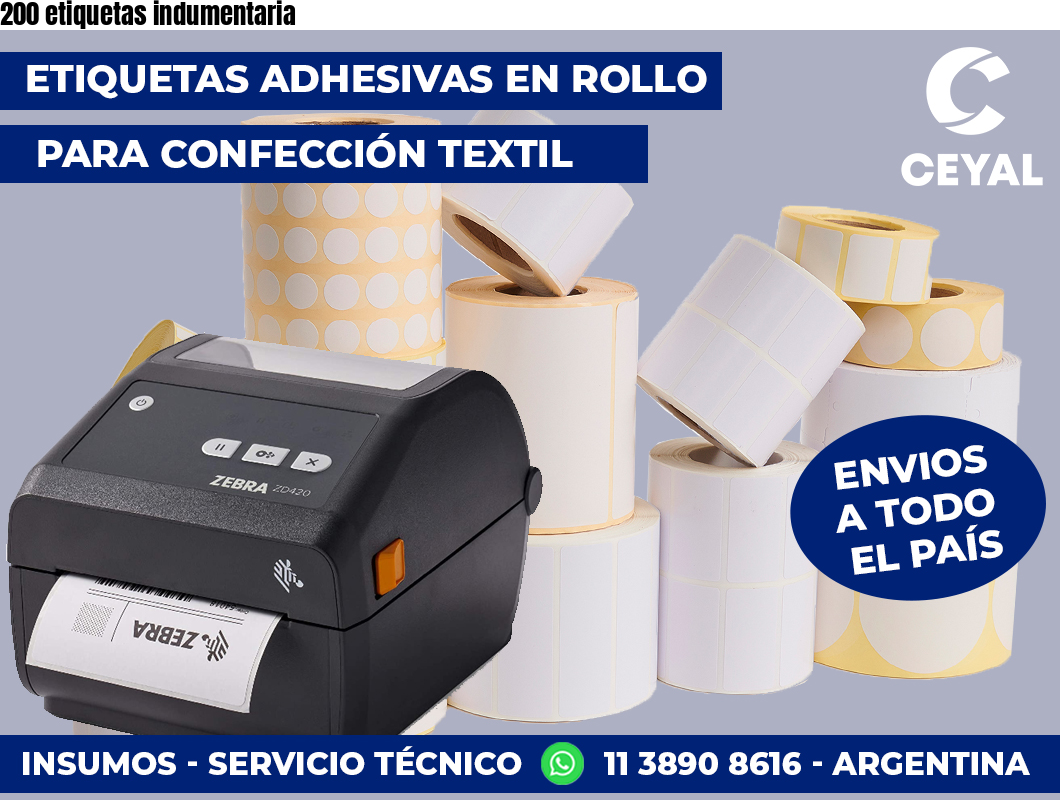 200 etiquetas indumentaria