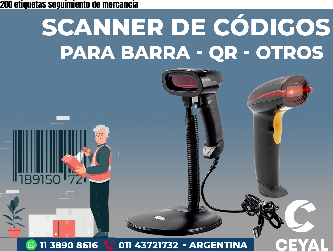 200 etiquetas seguimiento de mercancia