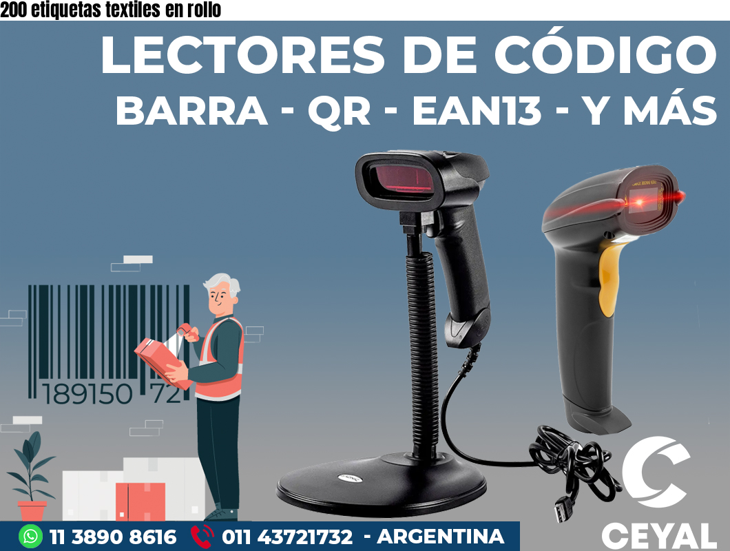 200 etiquetas textiles en rollo