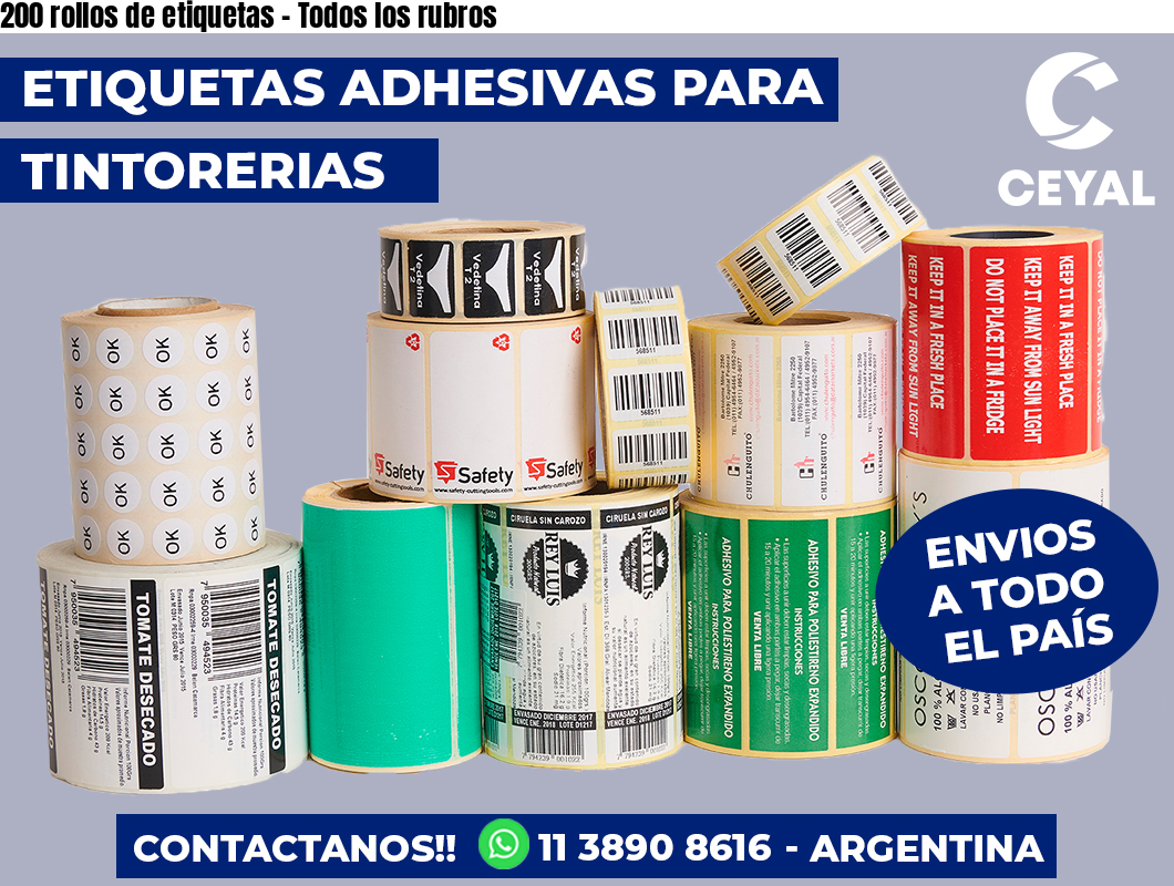 200 rollos de etiquetas - Todos los rubros