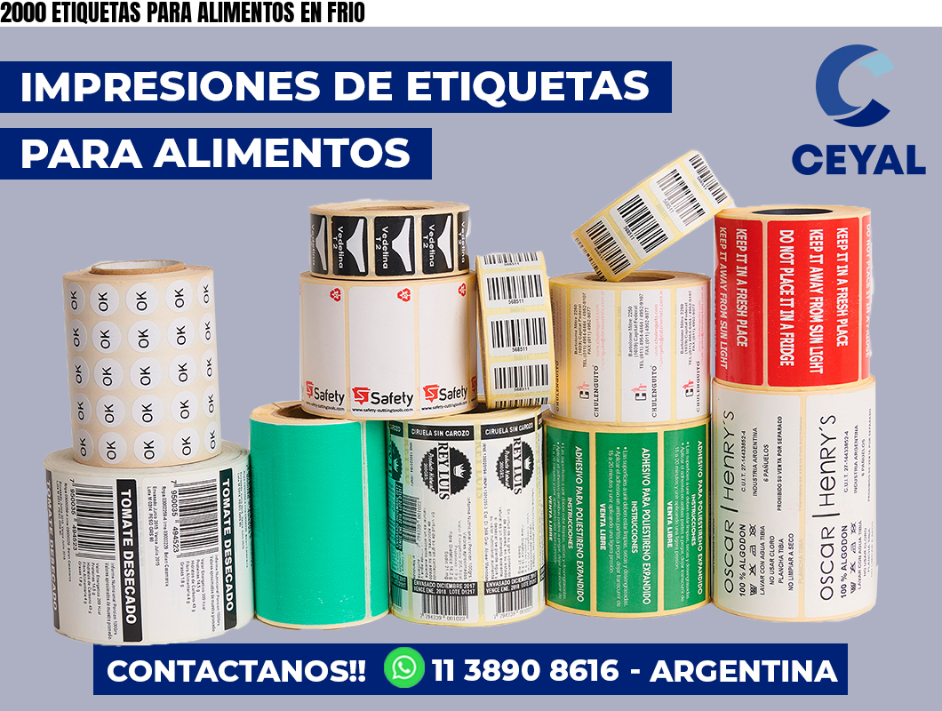 2000 ETIQUETAS PARA ALIMENTOS EN FRIO