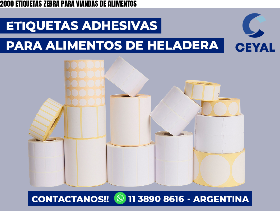 2000 ETIQUETAS ZEBRA PARA VIANDAS DE ALIMENTOS