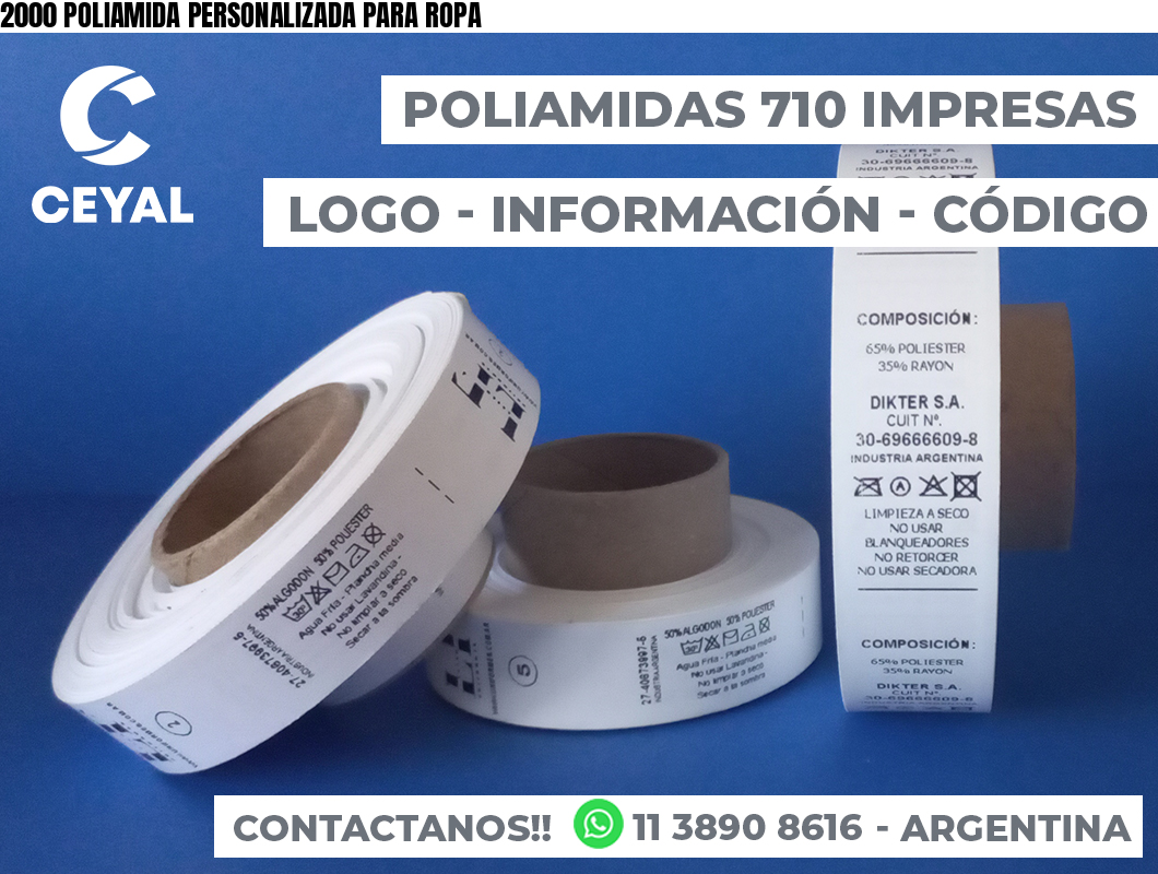 2000 POLIAMIDA PERSONALIZADA PARA ROPA