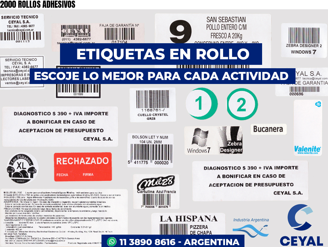 2000 ROLLOS ADHESIVOS