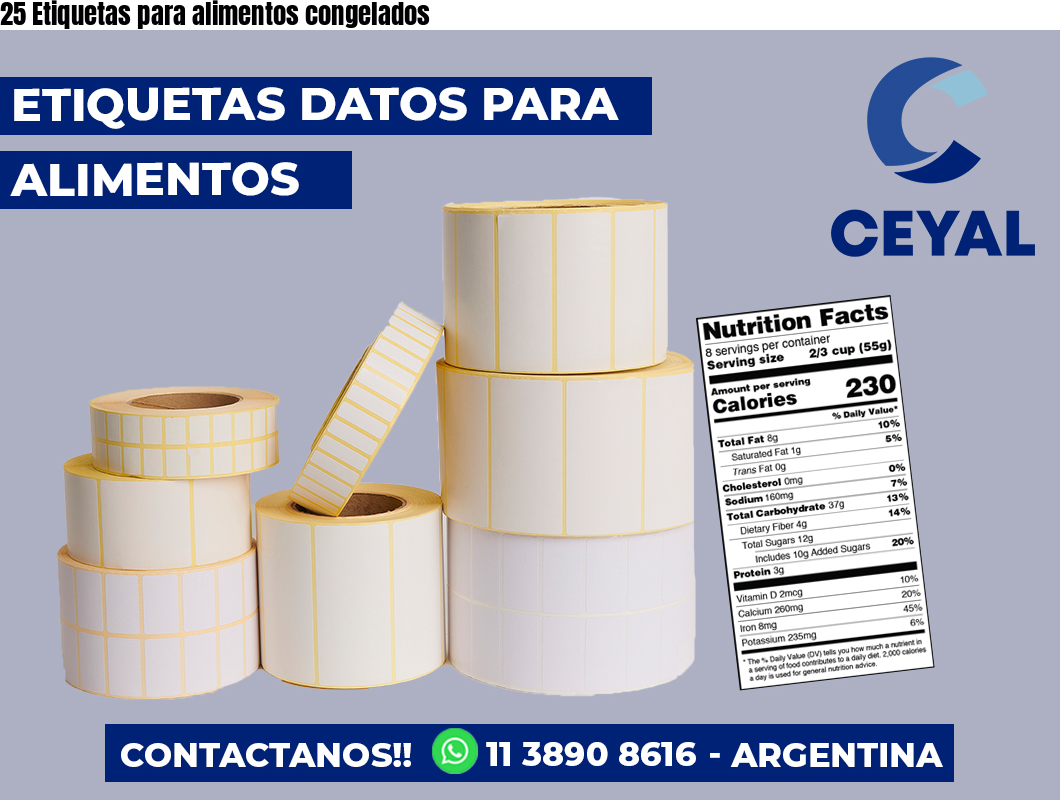 25 Etiquetas para alimentos congelados