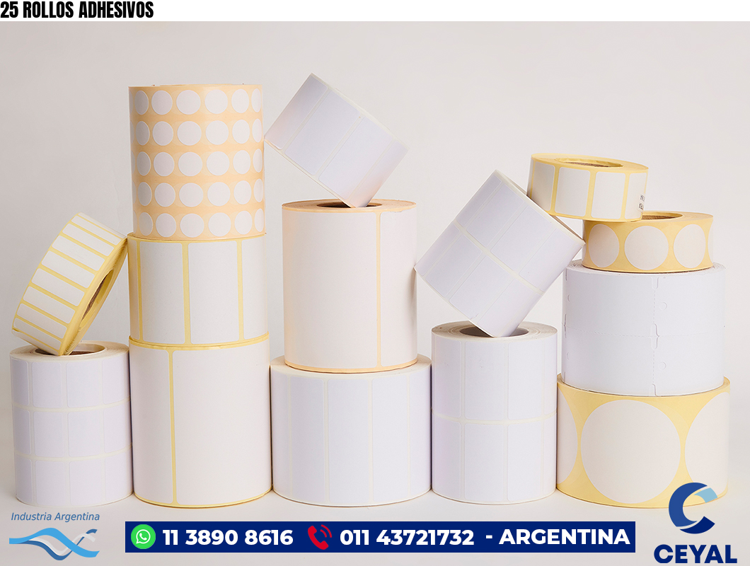 25 ROLLOS ADHESIVOS