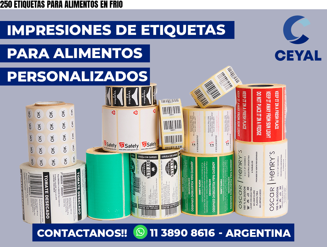 250 ETIQUETAS PARA ALIMENTOS EN FRIO
