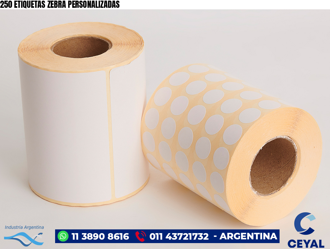 250 ETIQUETAS ZEBRA PERSONALIZADAS