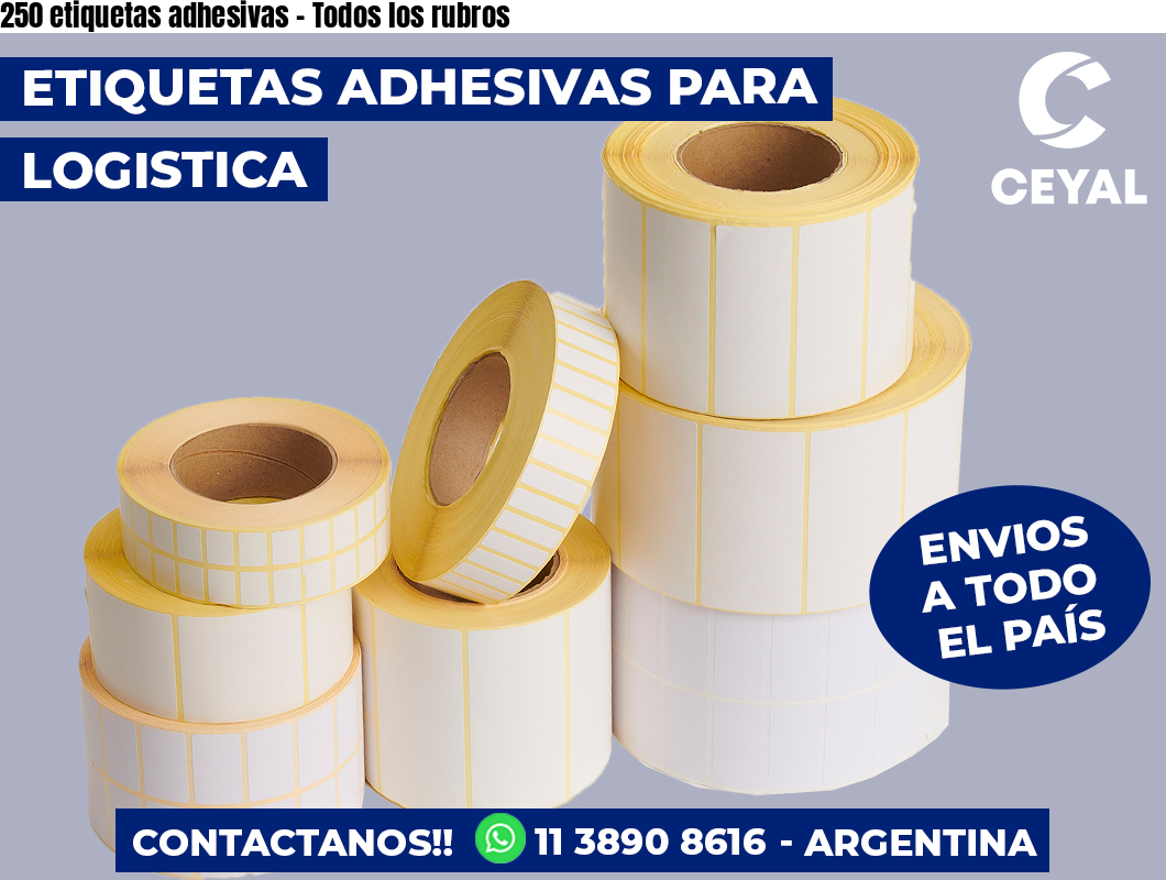 250 etiquetas adhesivas - Todos los rubros