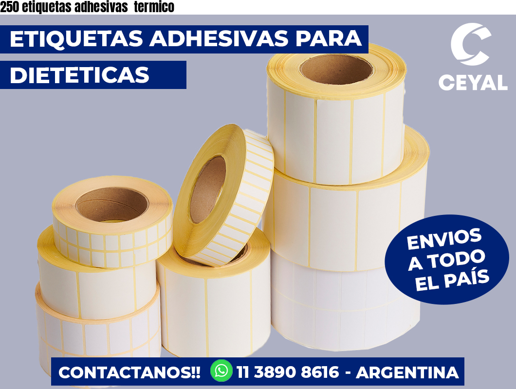 250 etiquetas adhesivas  termico