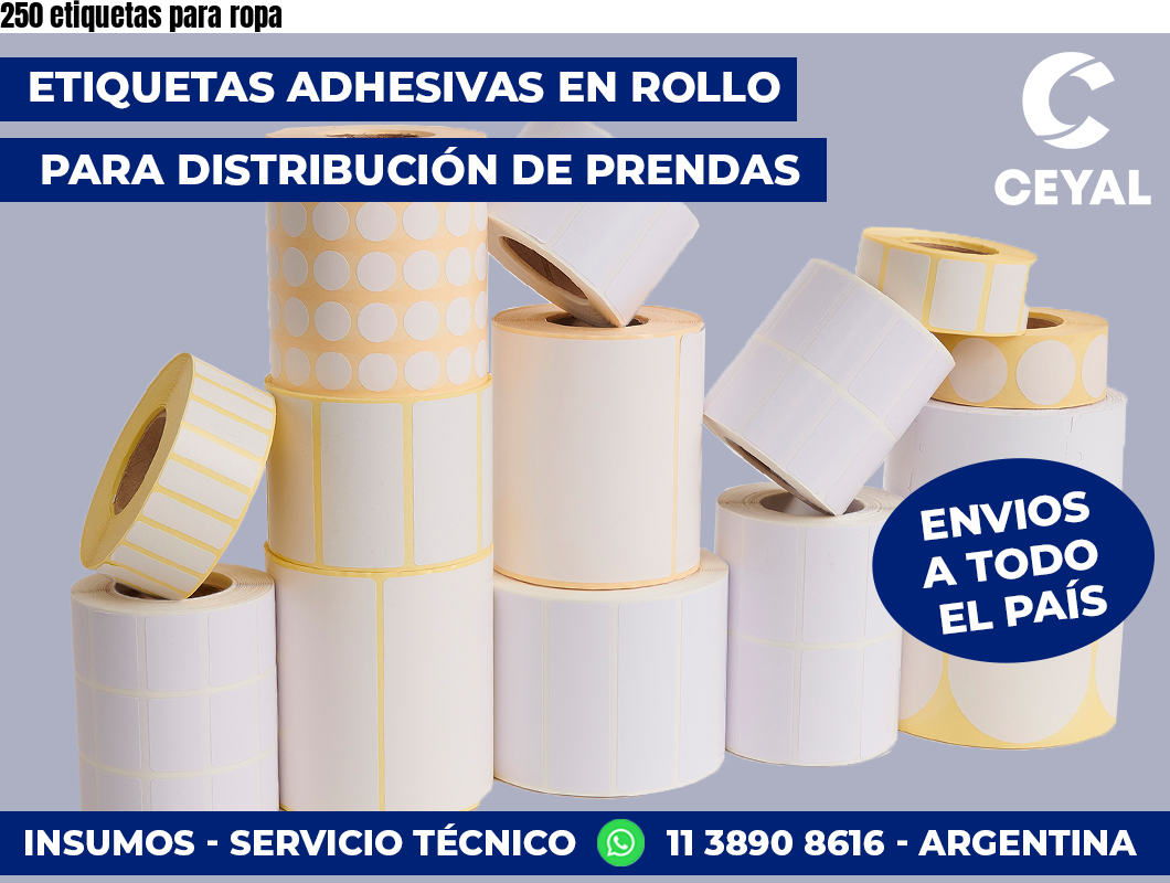 250 etiquetas para ropa
