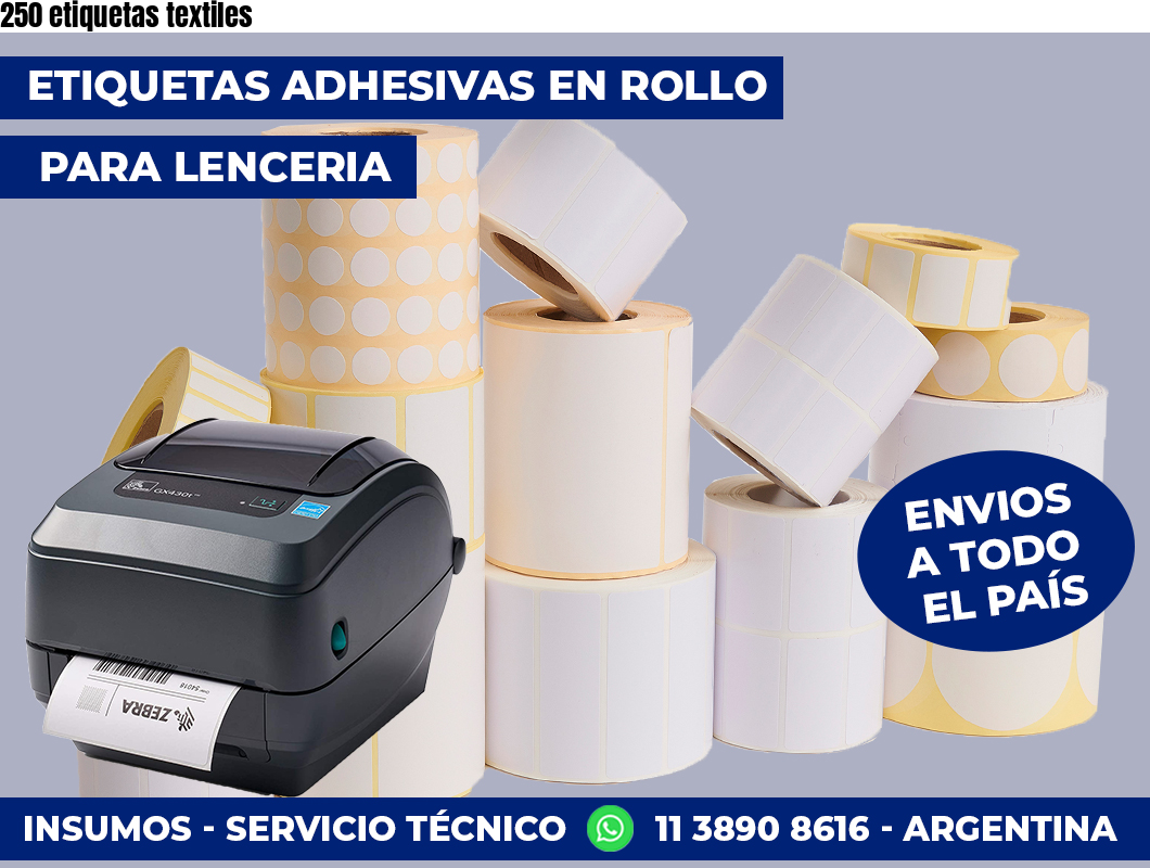 250 etiquetas textiles