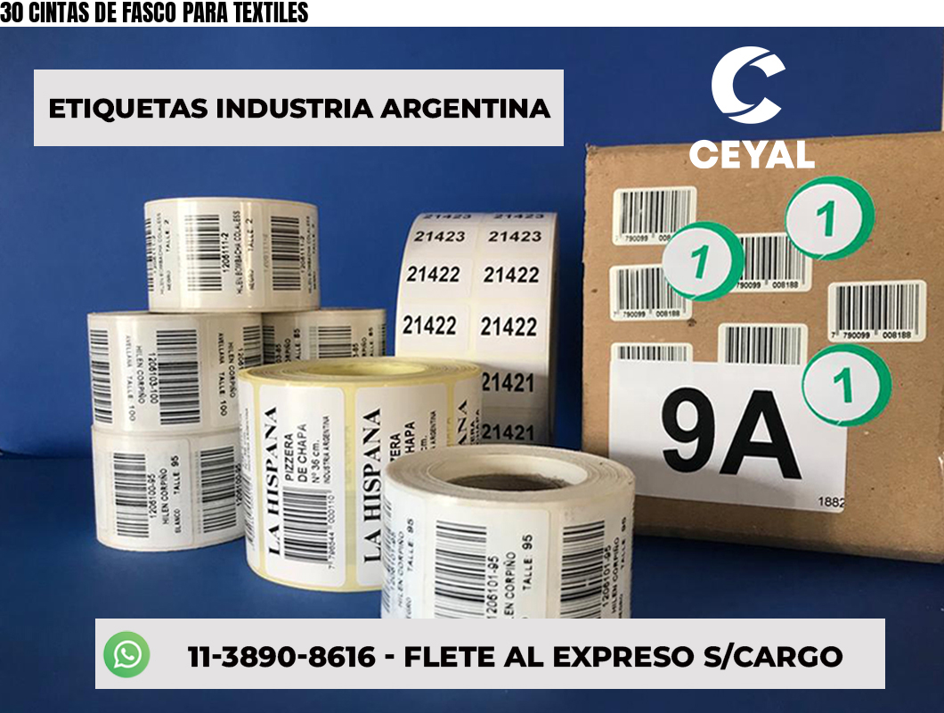 30 CINTAS DE FASCO PARA TEXTILES