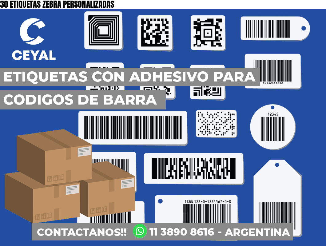 30 ETIQUETAS ZEBRA PERSONALIZADAS