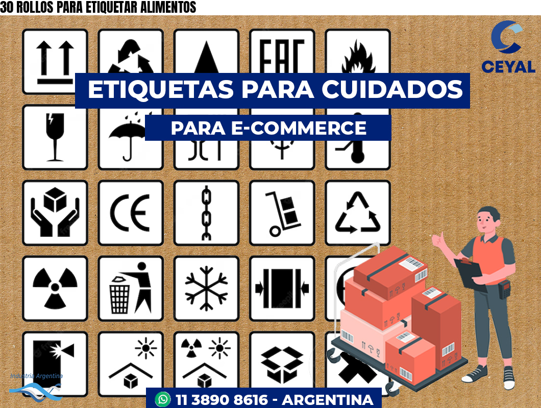 30 ROLLOS PARA ETIQUETAR ALIMENTOS