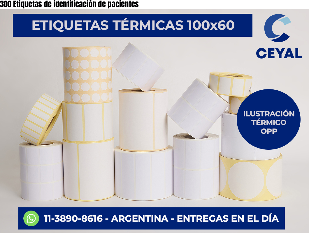 300 Etiquetas de identificación de pacientes