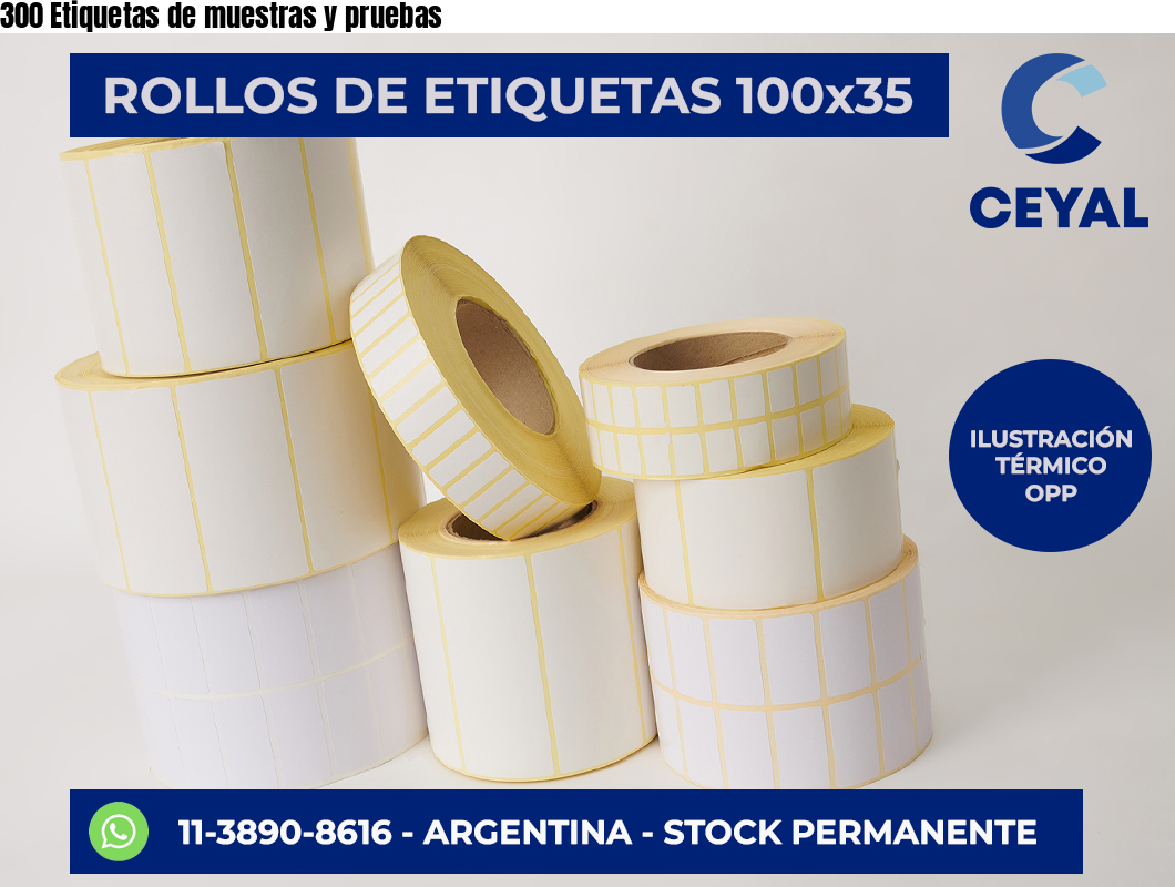 300 Etiquetas de muestras y pruebas