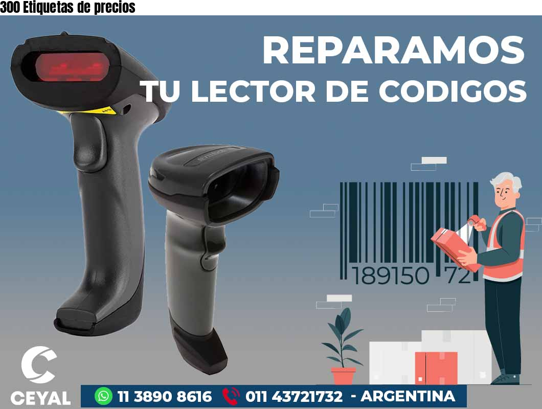 300 Etiquetas de precios