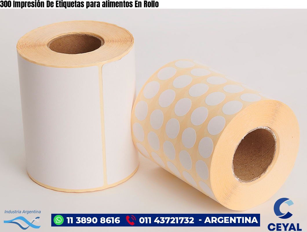 300 Impresión De Etiquetas para alimentos En Rollo
