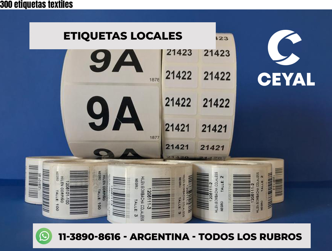 300 etiquetas textiles