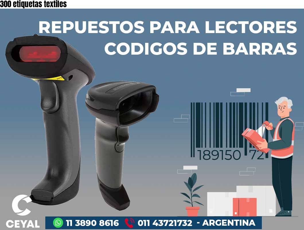 300 etiquetas textiles