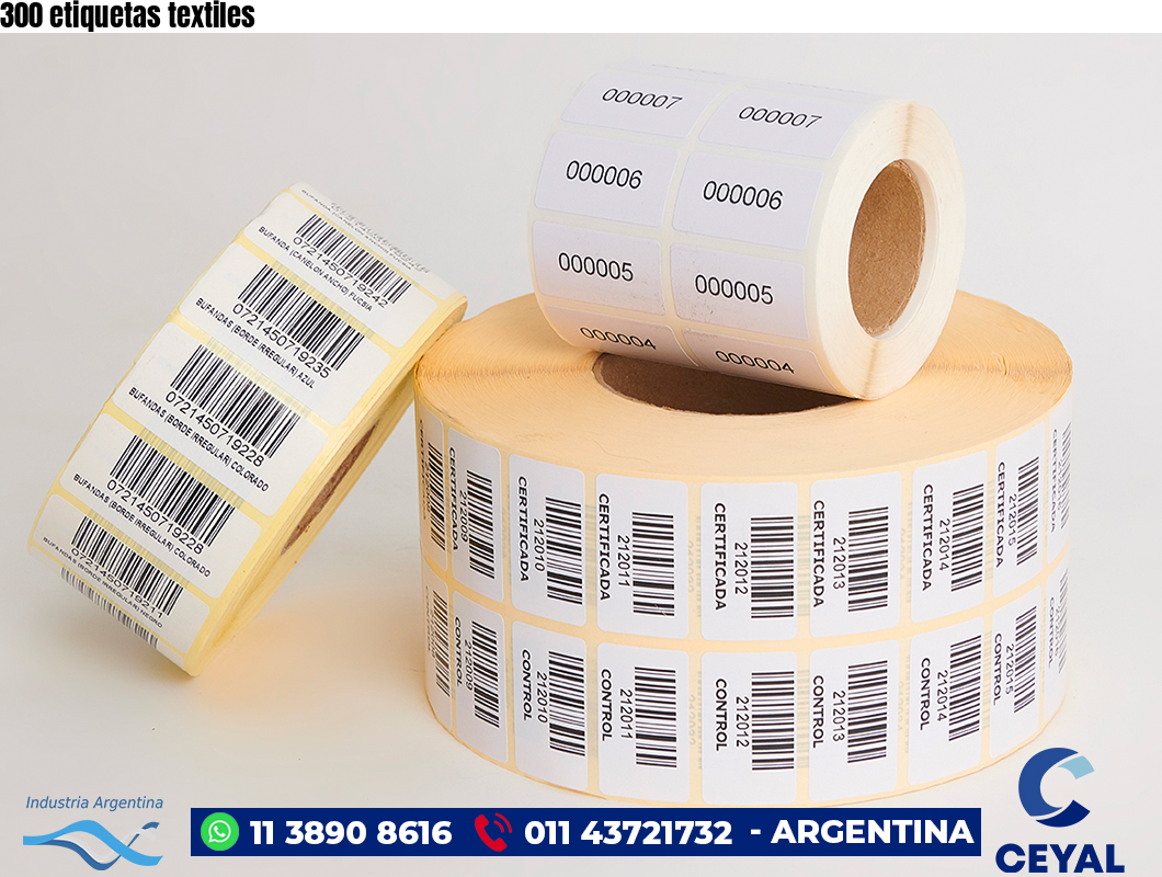 300 etiquetas textiles