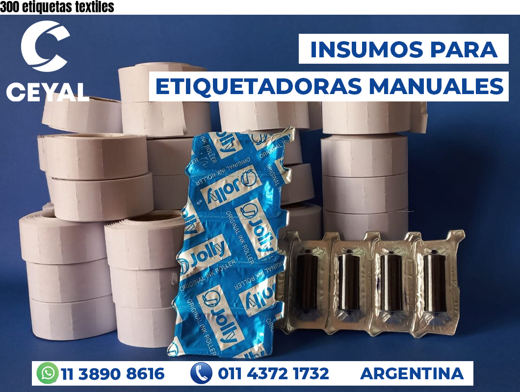 300 etiquetas textiles
