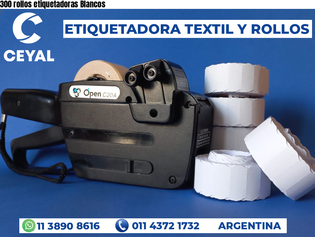 300 rollos etiquetadoras Blancos