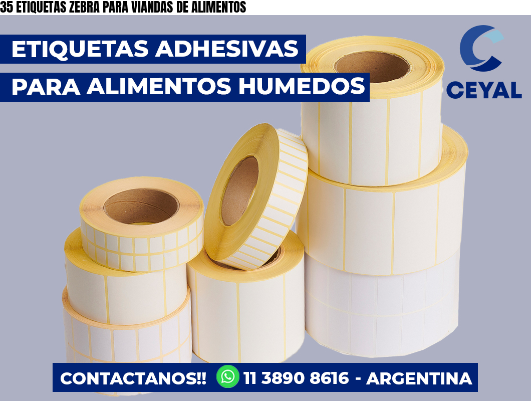 35 ETIQUETAS ZEBRA PARA VIANDAS DE ALIMENTOS