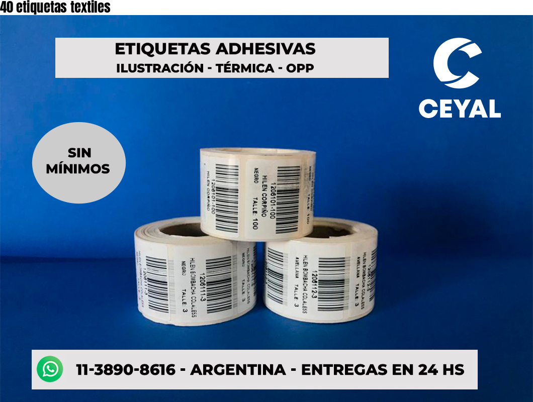 40 etiquetas textiles