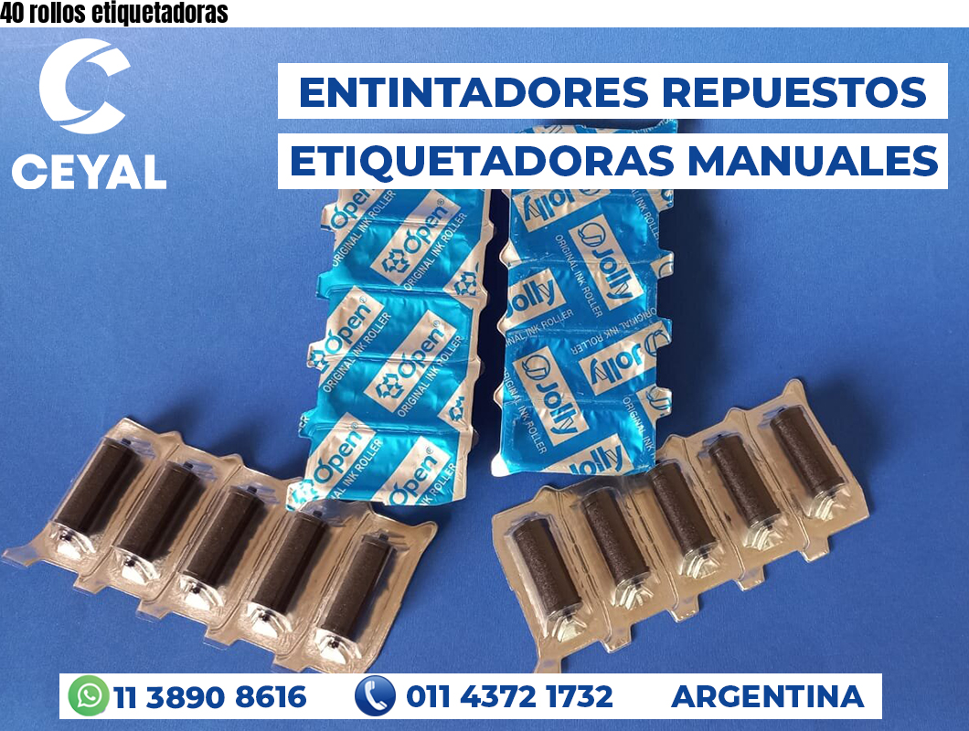 40 rollos etiquetadoras