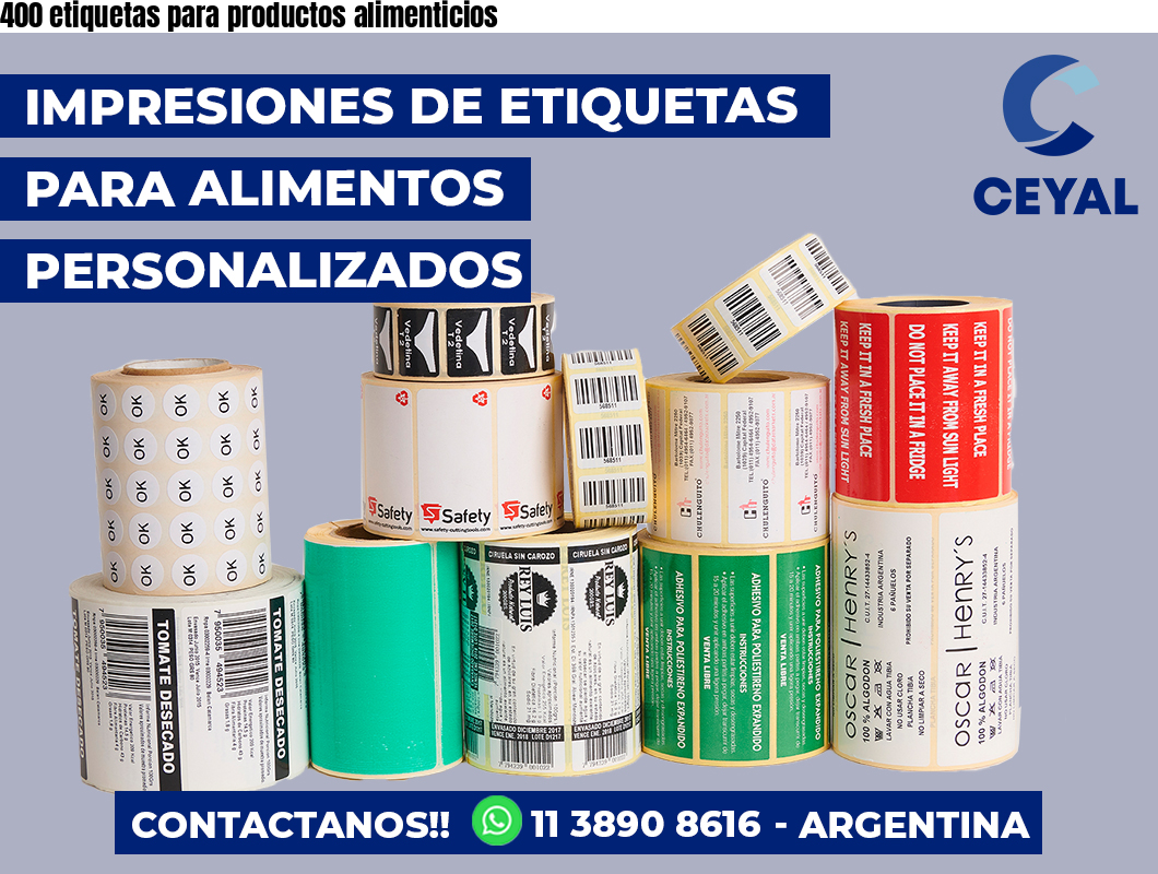 400 etiquetas para productos alimenticios