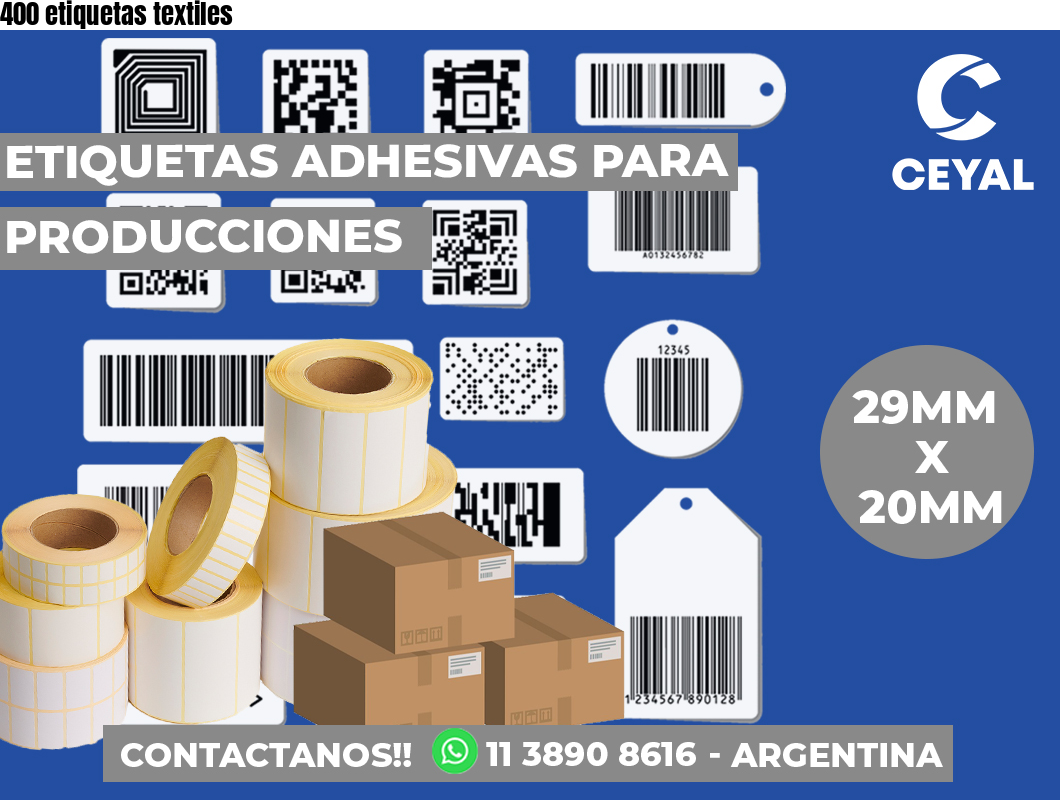 400 etiquetas textiles