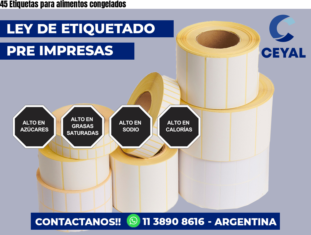 45 Etiquetas para alimentos congelados