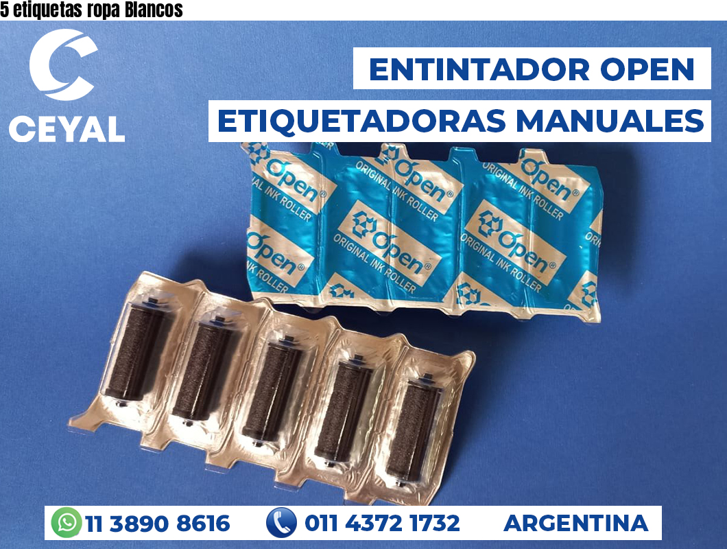 5 etiquetas ropa Blancos