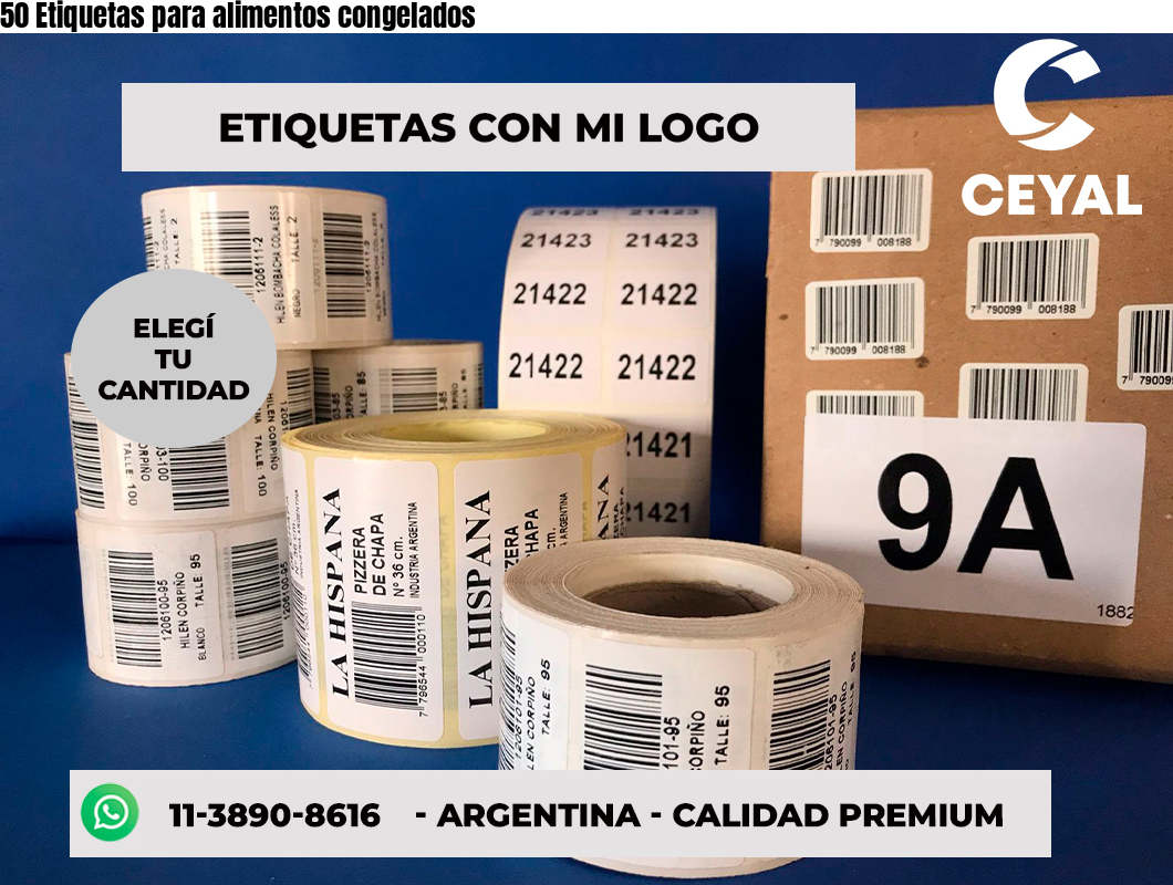 50 Etiquetas para alimentos congelados