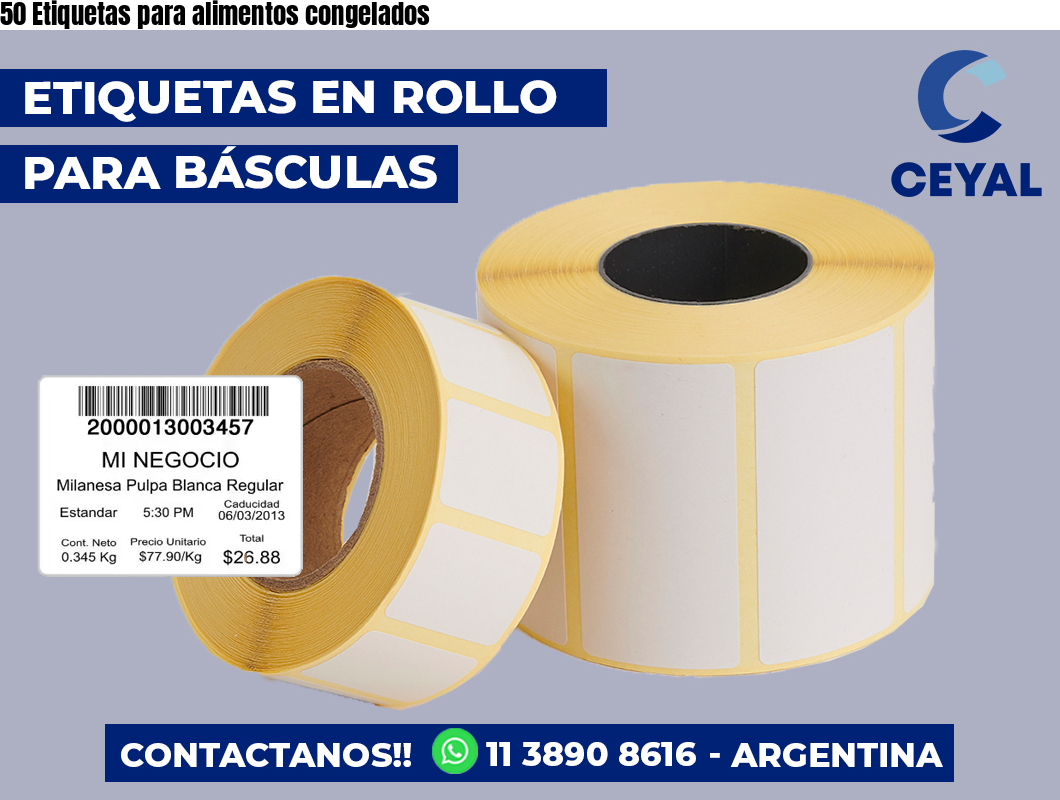 50 Etiquetas para alimentos congelados