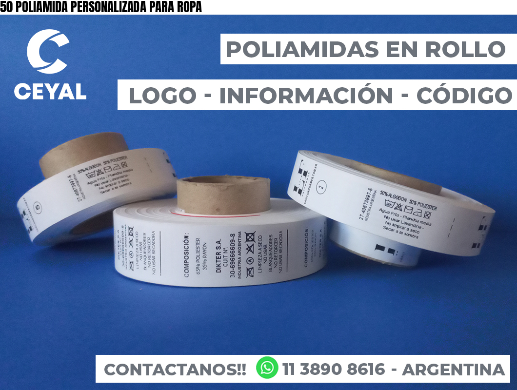 50 POLIAMIDA PERSONALIZADA PARA ROPA