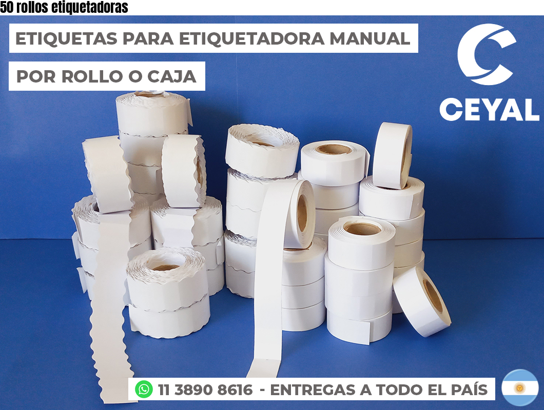 50 rollos etiquetadoras