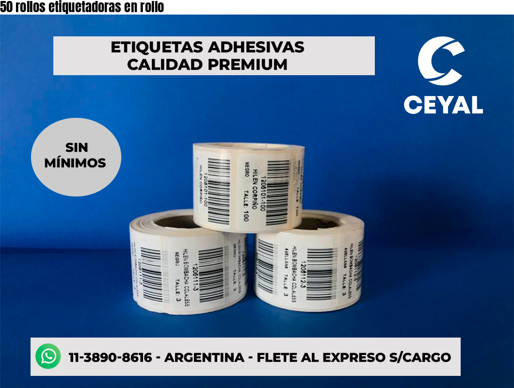 50 rollos etiquetadoras en rollo
