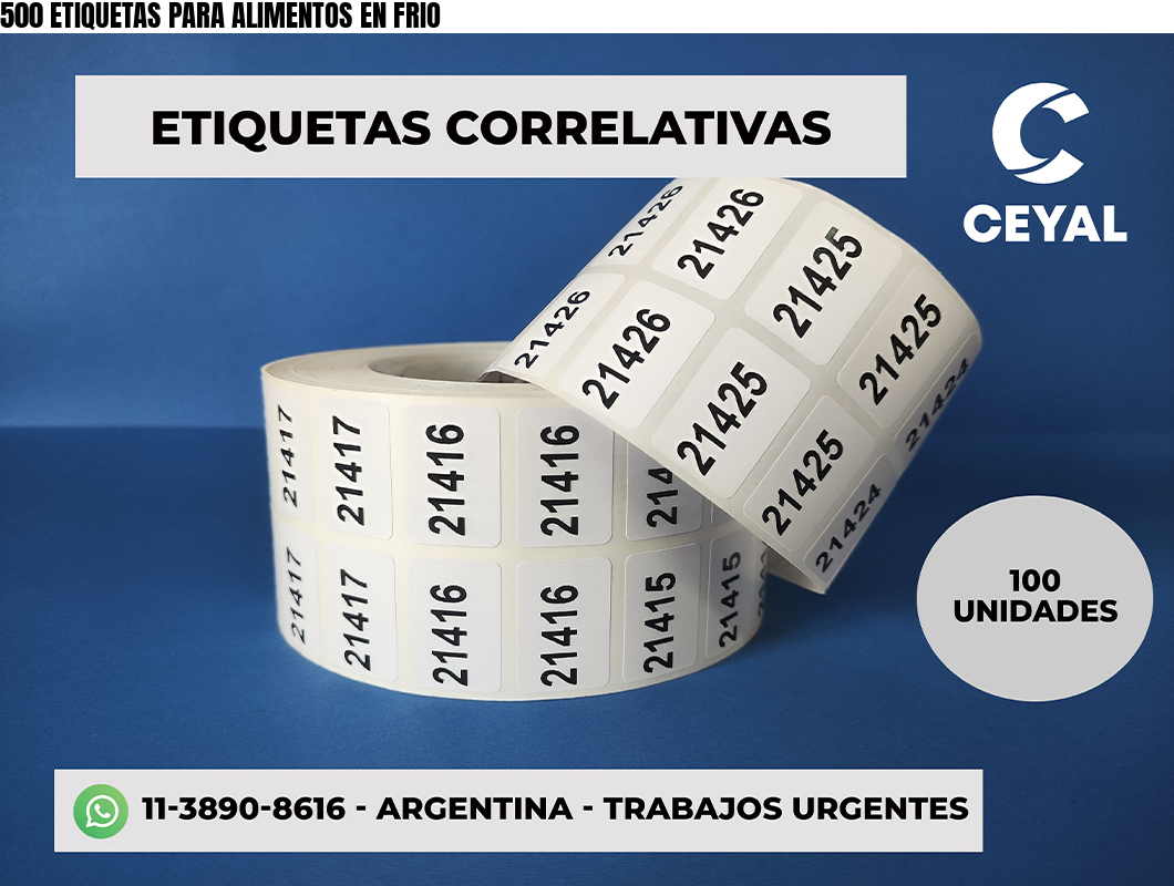500 ETIQUETAS PARA ALIMENTOS EN FRIO