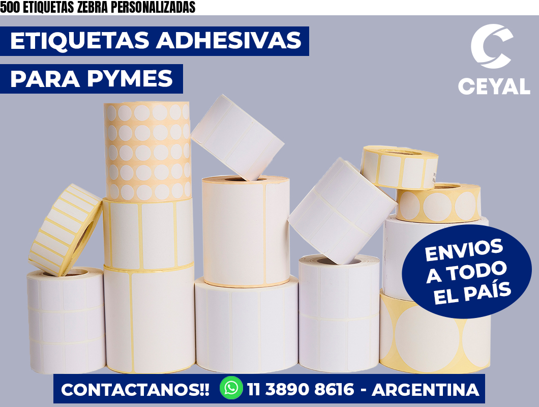 500 ETIQUETAS ZEBRA PERSONALIZADAS
