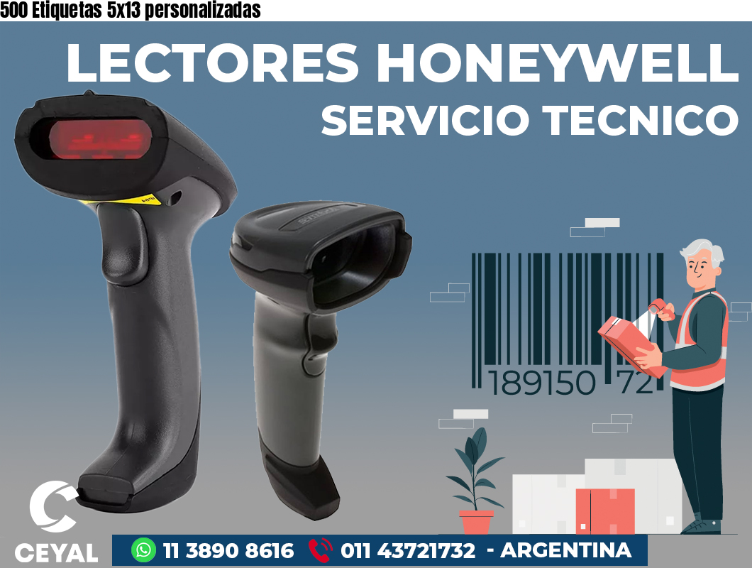 500 Etiquetas 5x13 personalizadas