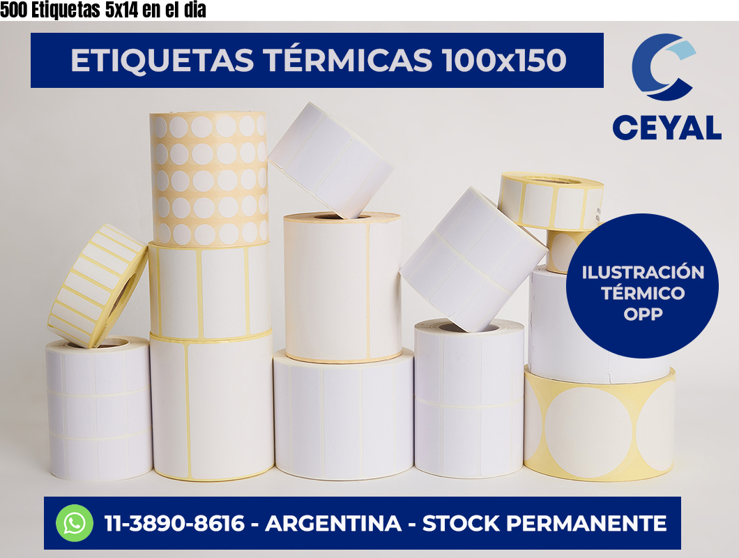 500 Etiquetas 5×14 en el dia