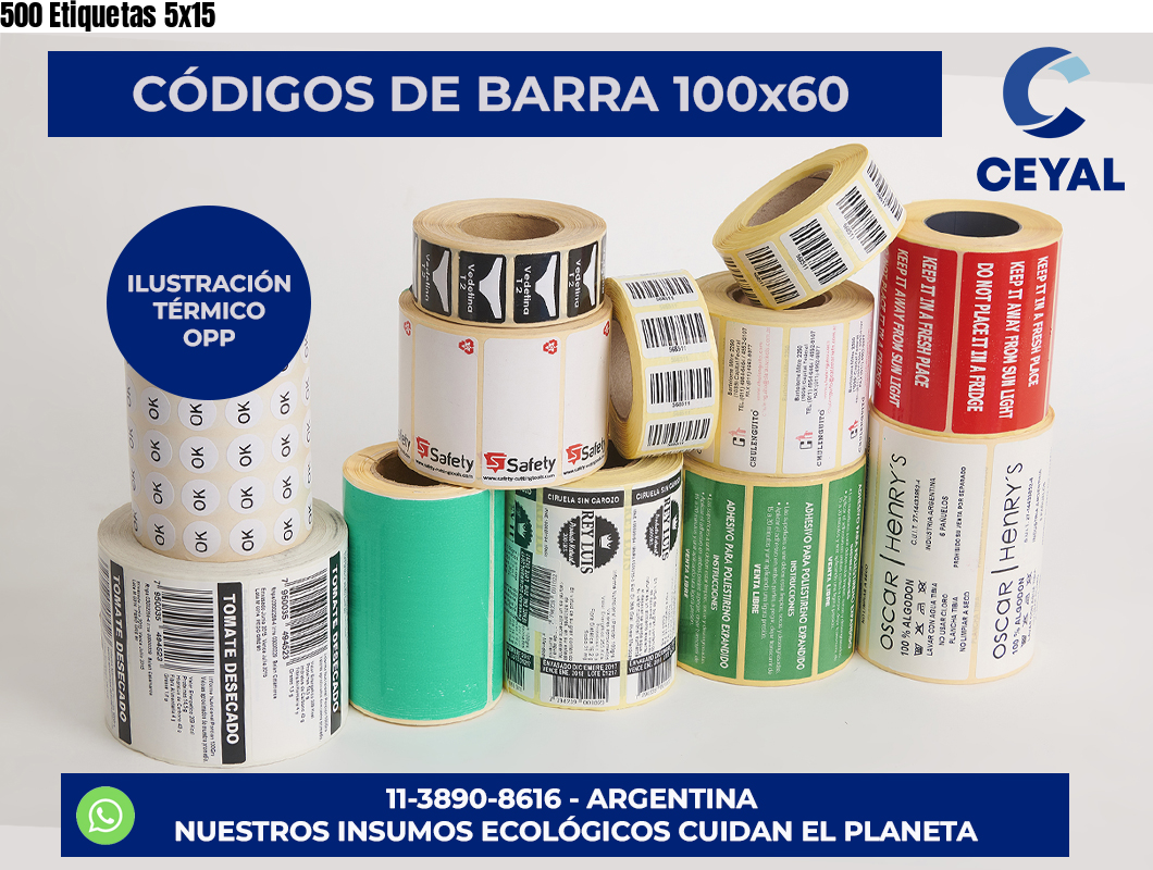 500 Etiquetas 5×15