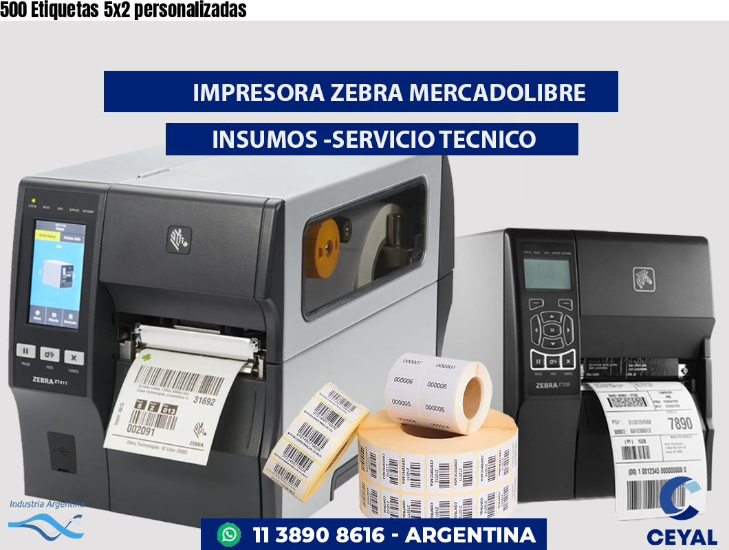 500 Etiquetas 5x2 personalizadas