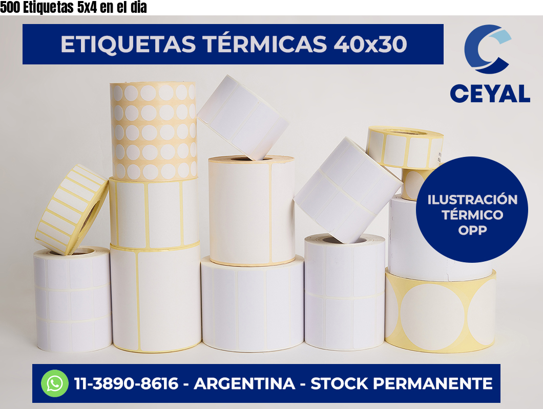 500 Etiquetas 5×4 en el dia