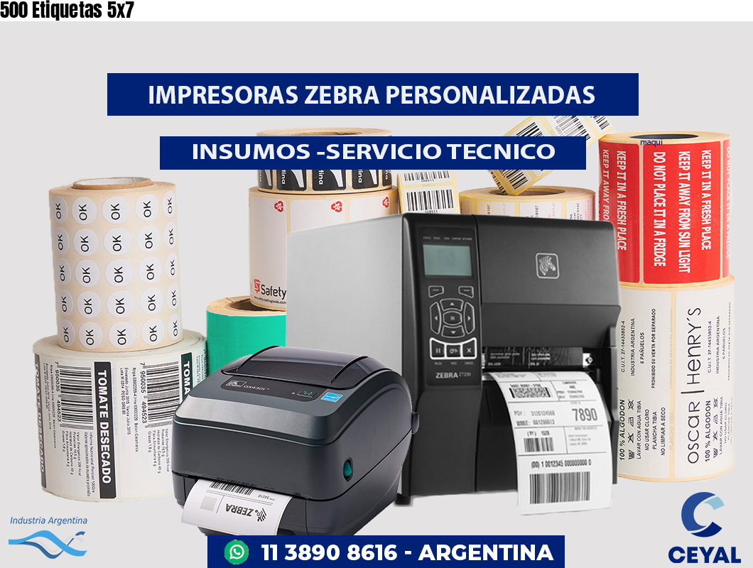 500 Etiquetas 5x7